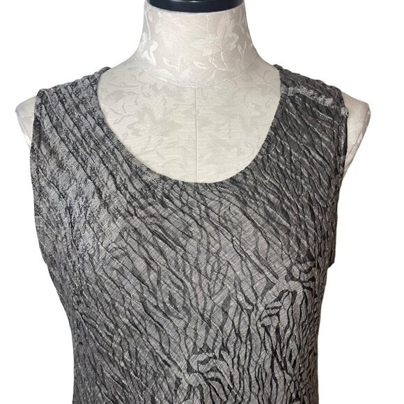 Igor Womens Dress Size Medium Gray Paloma Midi Sleeveless Pockets Linen - Picture 9 of 10